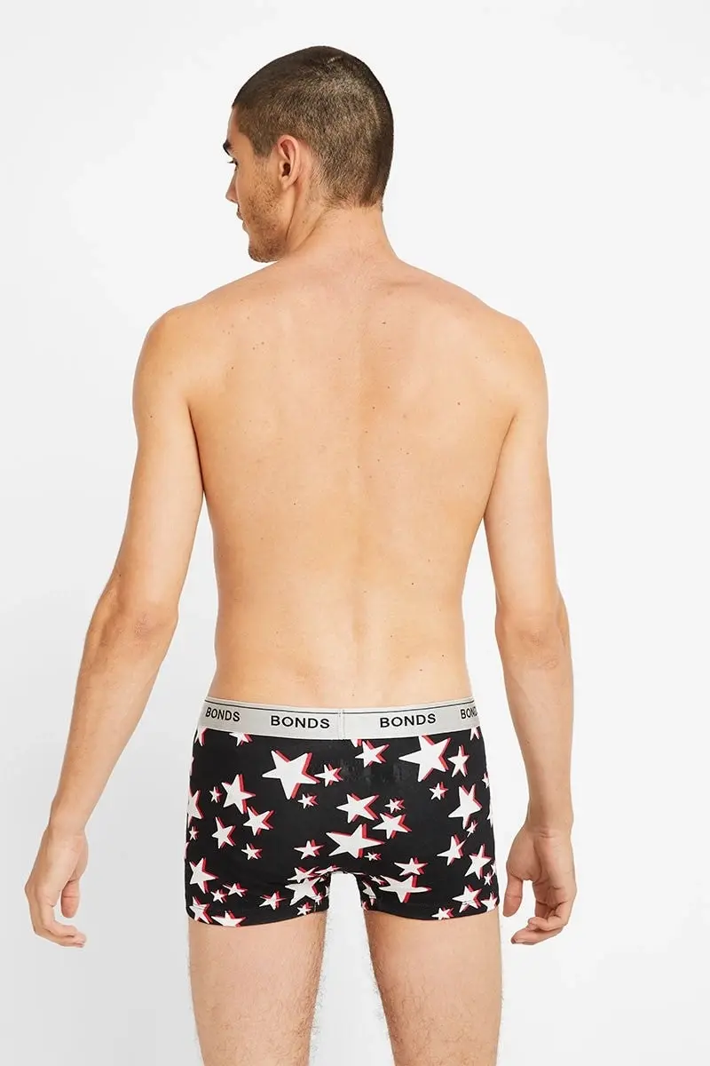 Mens Bonds Guyfront Trunk Underwear Universal Star Black