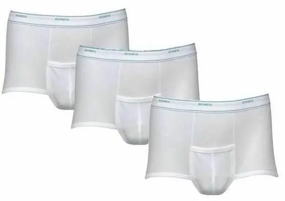 Mens 3 Pairs Bonds Cotton Brief Mens Underwear With Support White Navy Undies