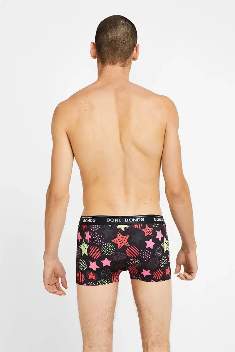 Mens Bonds Microfibre Guyfront Trunk Underwear Circles & Stars