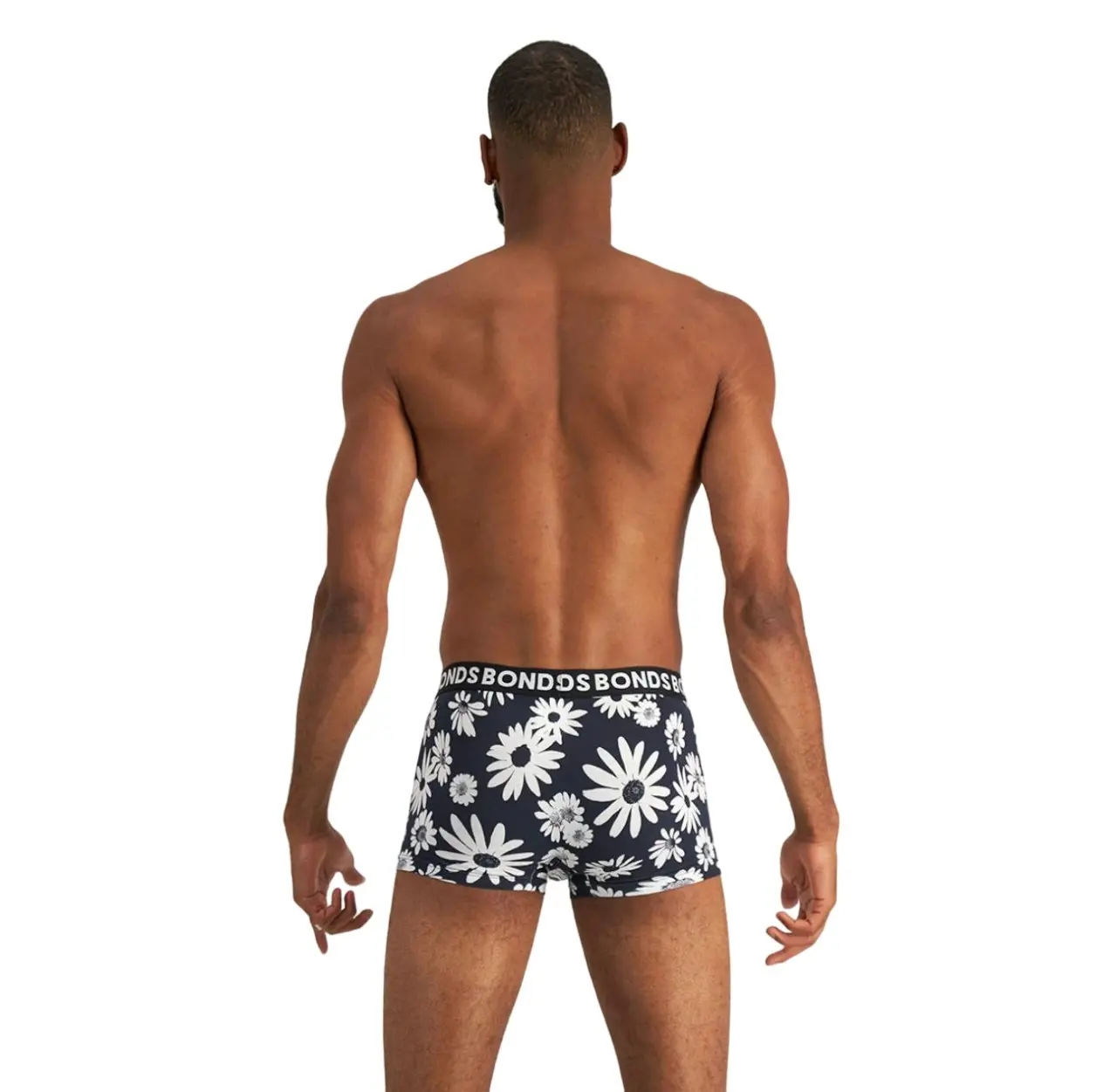 18 X Bonds Mens Everyday Trunk Underwear Flower Multi Black Undies