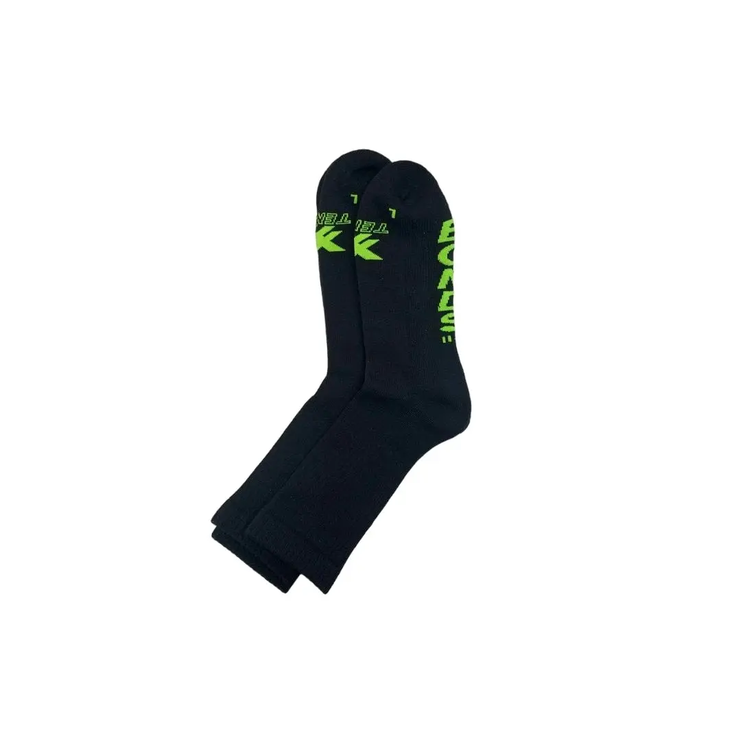 10 x Bonds Mens X-Temp Crew Comfy Cushioned Sole Black Socks