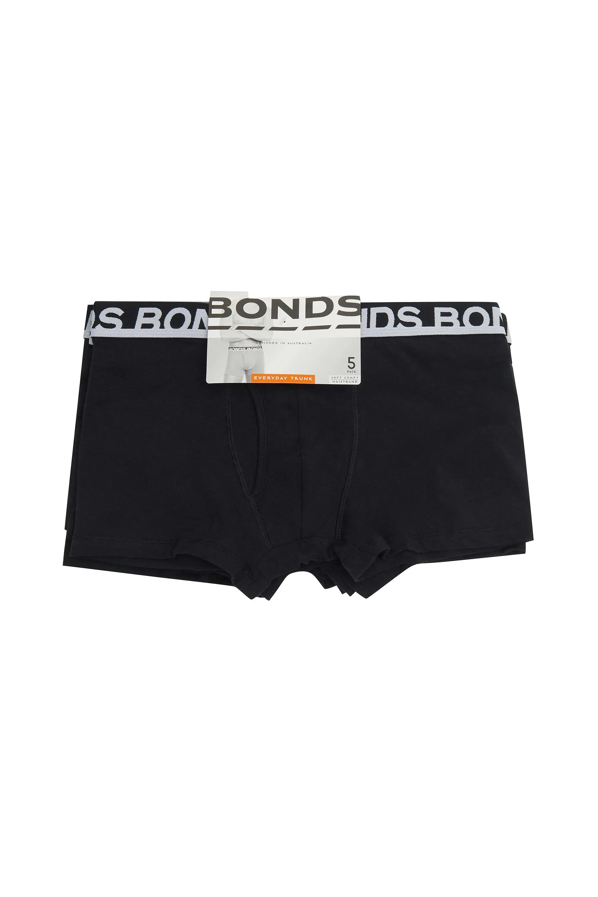 5 x Bonds Mens Everyday Trunks Underwear Black