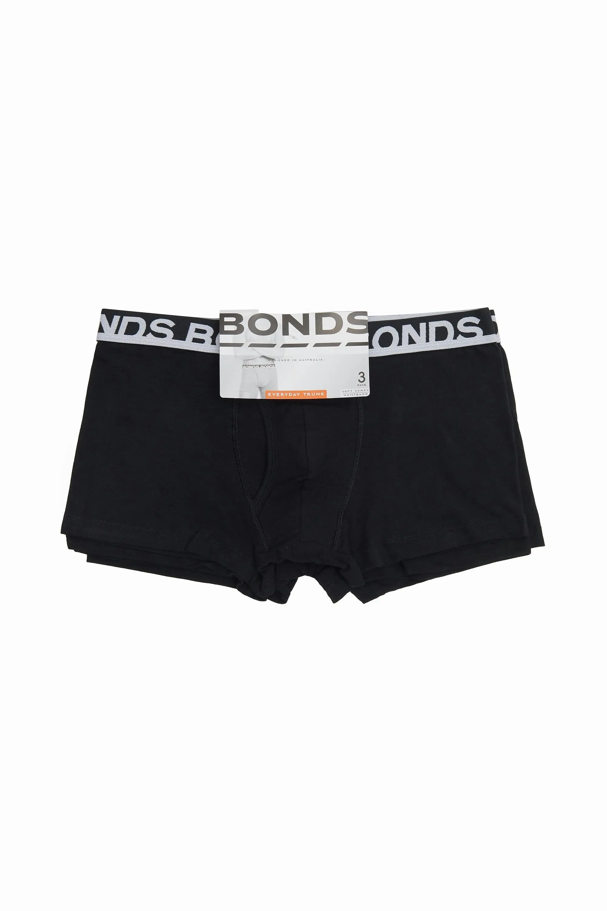 3 x Bonds Mens Everyday Trunks Underwear Black