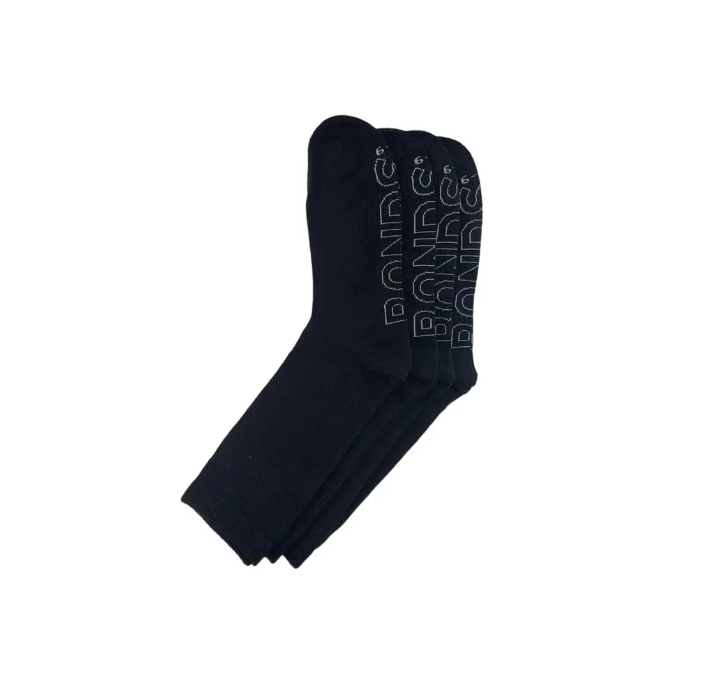 20 X Bonds Mens Logo Lighweight Crew Black Socks