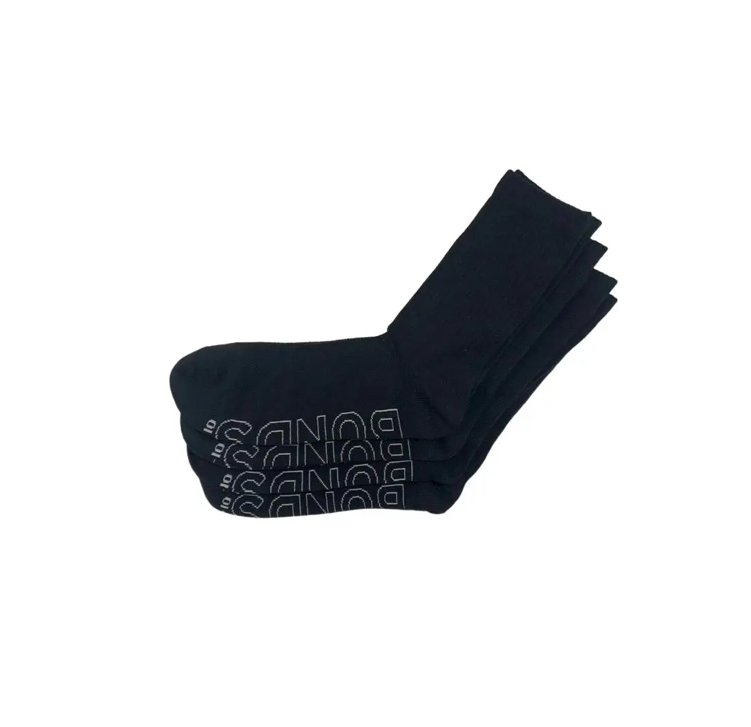 20 X Bonds Mens Logo Lighweight Crew Black Socks