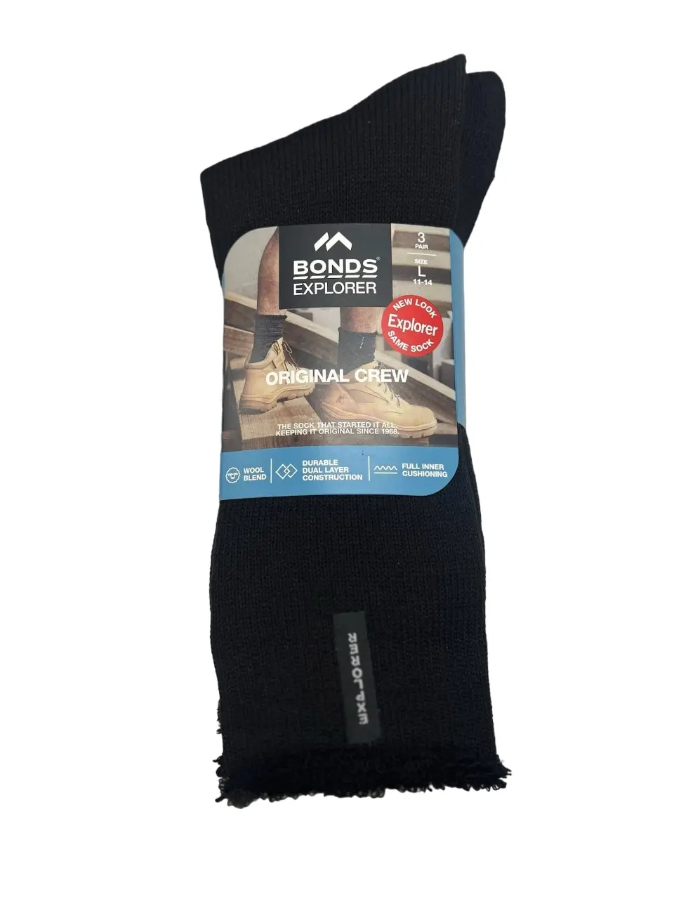 15 X Bonds Explorer Original Crew Wool Blend Socks Black