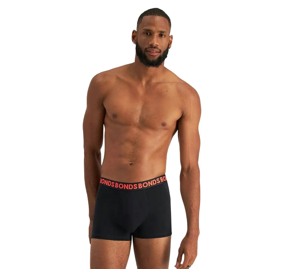 3 x Bonds Mens Everyday Trunk Underwear Black Multi Undies