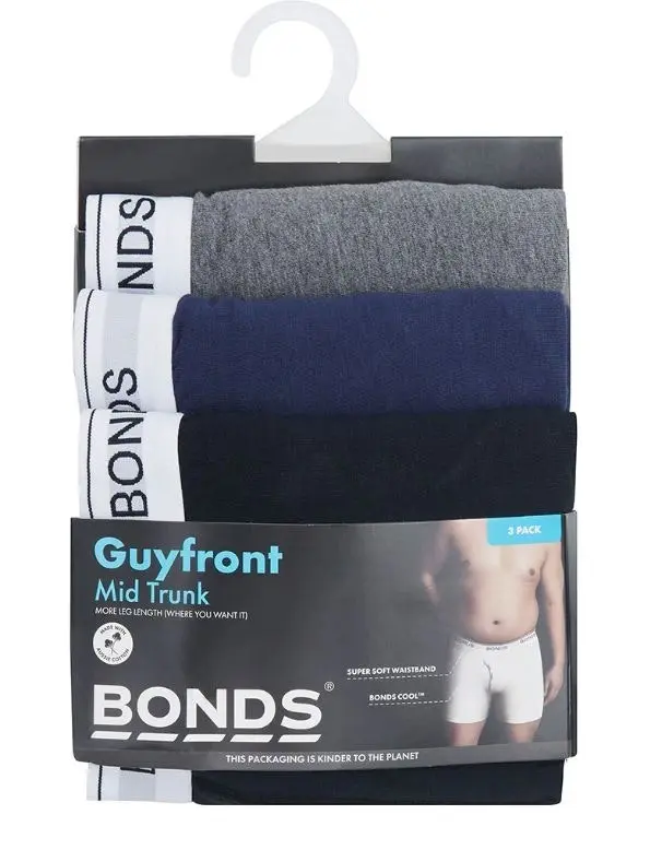 15 X Bonds Mens Guyfront Mid Trunk Underwear - 01K