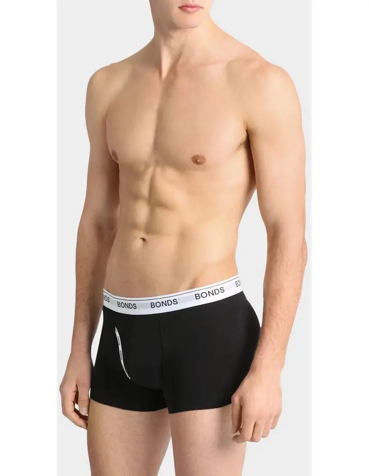 3 x Mens Bonds Guyfront Trunks Black