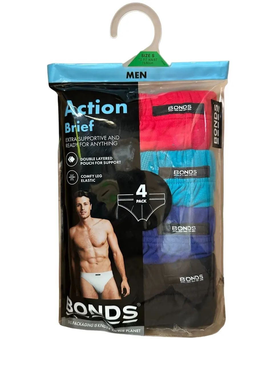 Mens Bonds Action Hipster Brief Jocks 4 Pairs Underwear Assorted Colours Undies