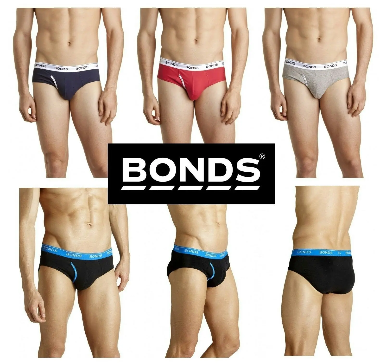 Mens Bonds Guyfront Guy Front Brief Underwear Undies Briefs Jocks Black Blue Red