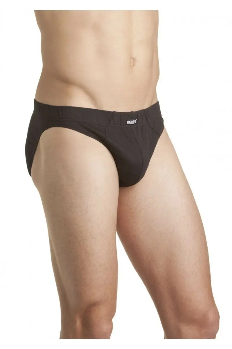 Bonds Mens 4 Pairs Black Action Bikini Brief Underwear