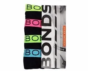 8 x Pairs Bonds Mens Hipster Briefs - Black Pk8