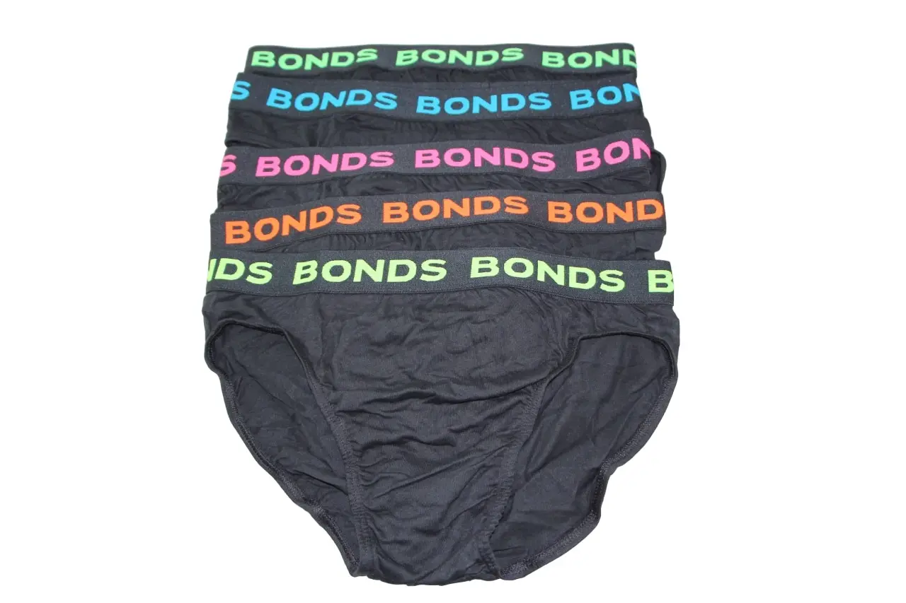 Mens Bonds 5 Pairs Hipster Brief Underwear Mens Briefs Size + Tracking