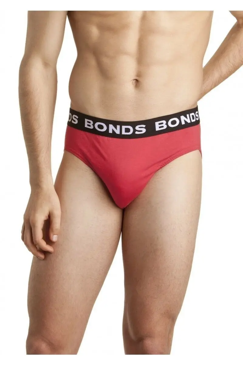 Bonds Mens 5 Pairs Hipster Underwear Mens Briefs Black Red Blue S M L Xl Xxl