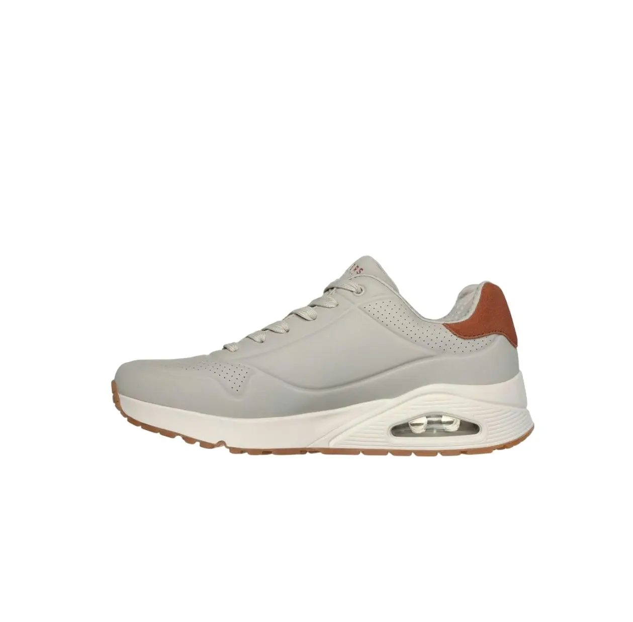 Mens Skechers Uno - Suited On Air Natural Sneaker Shoes