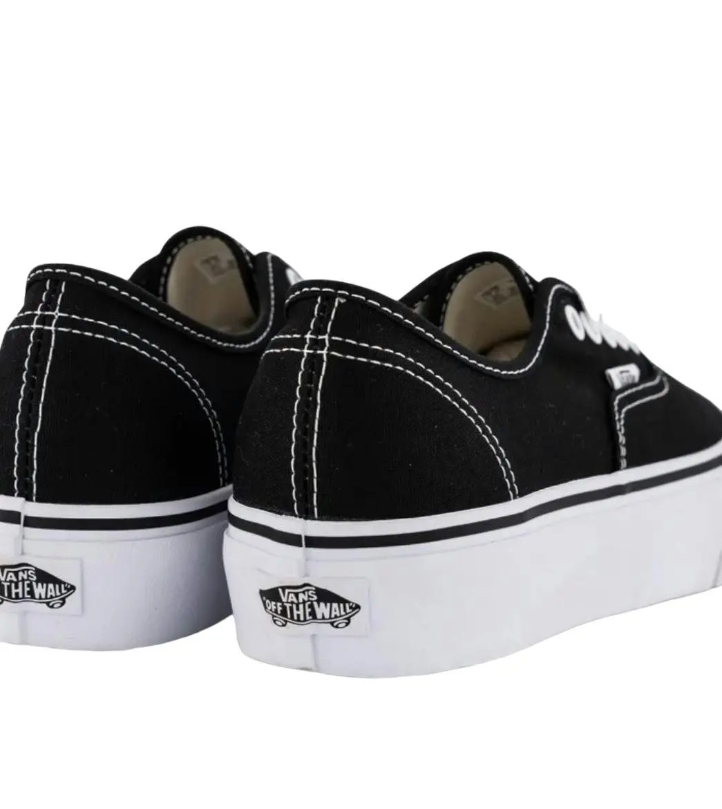 Unisex Vans Authentic Platform 2.0 Black/White Lace Up Shoes