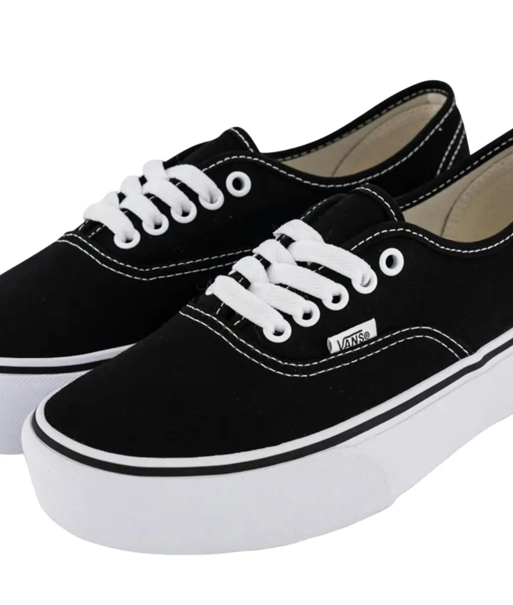 Unisex Vans Authentic Platform 2.0 Black/White Lace Up Shoes