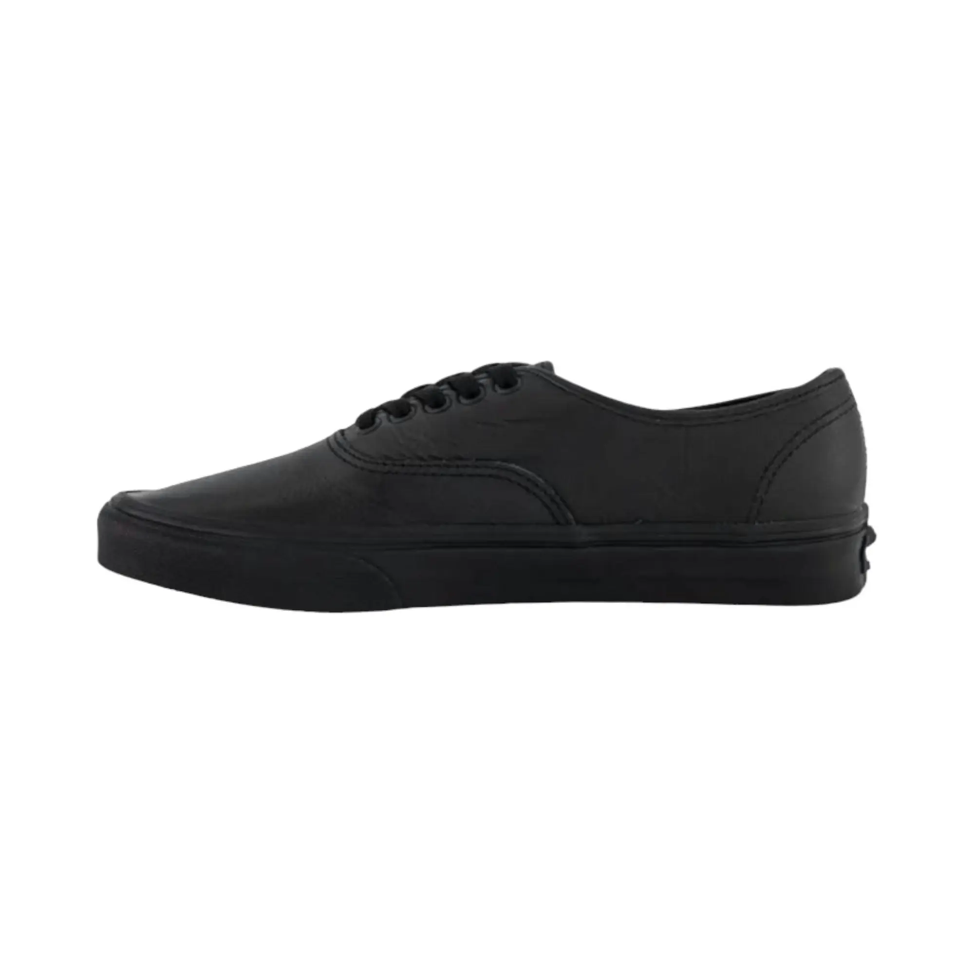 Mens Vans Authentic Leather Black/Black Lace Up Shoes