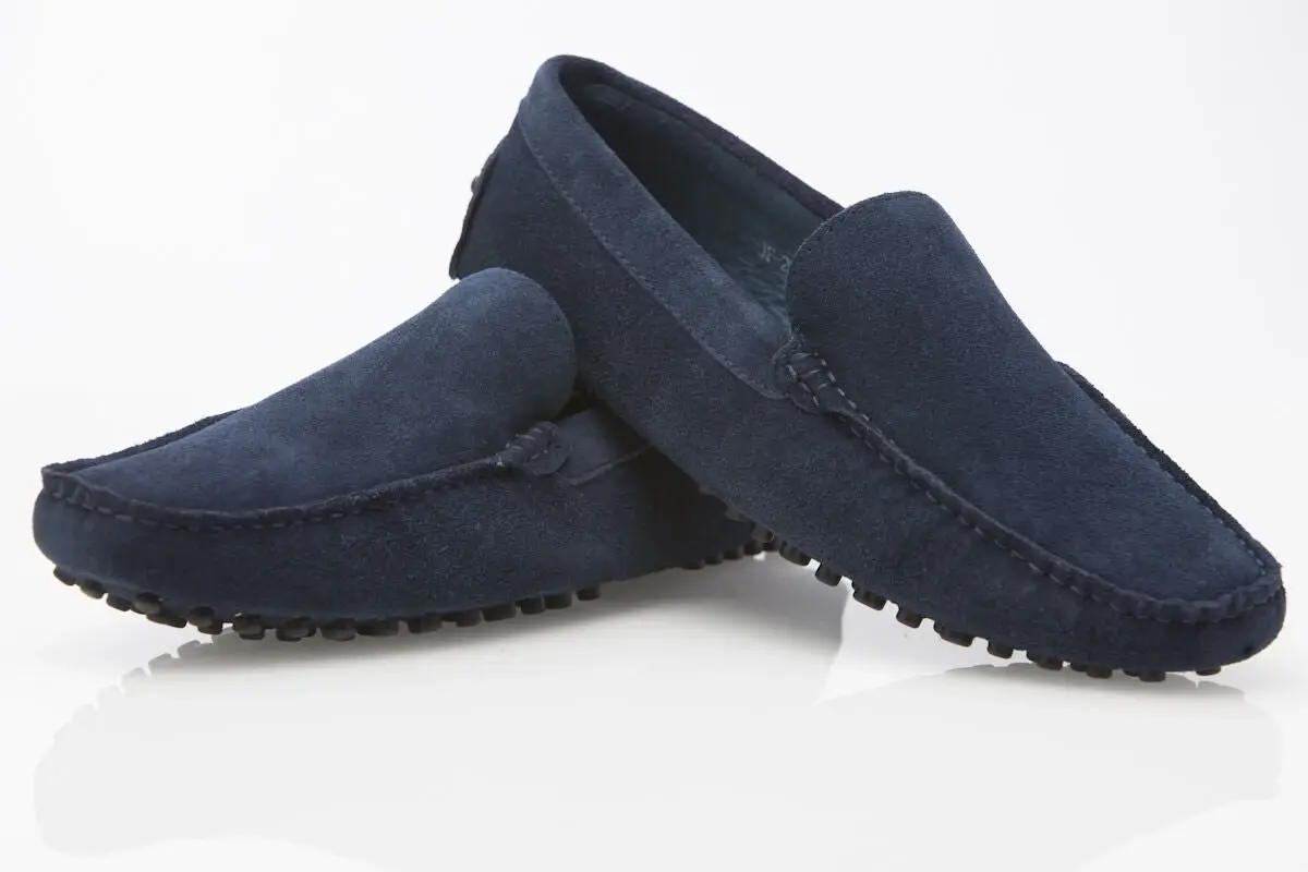 Mens Zasel Summer Boat Shoes Navy Suede Casual Slip On Deck Driving Grip Loafers