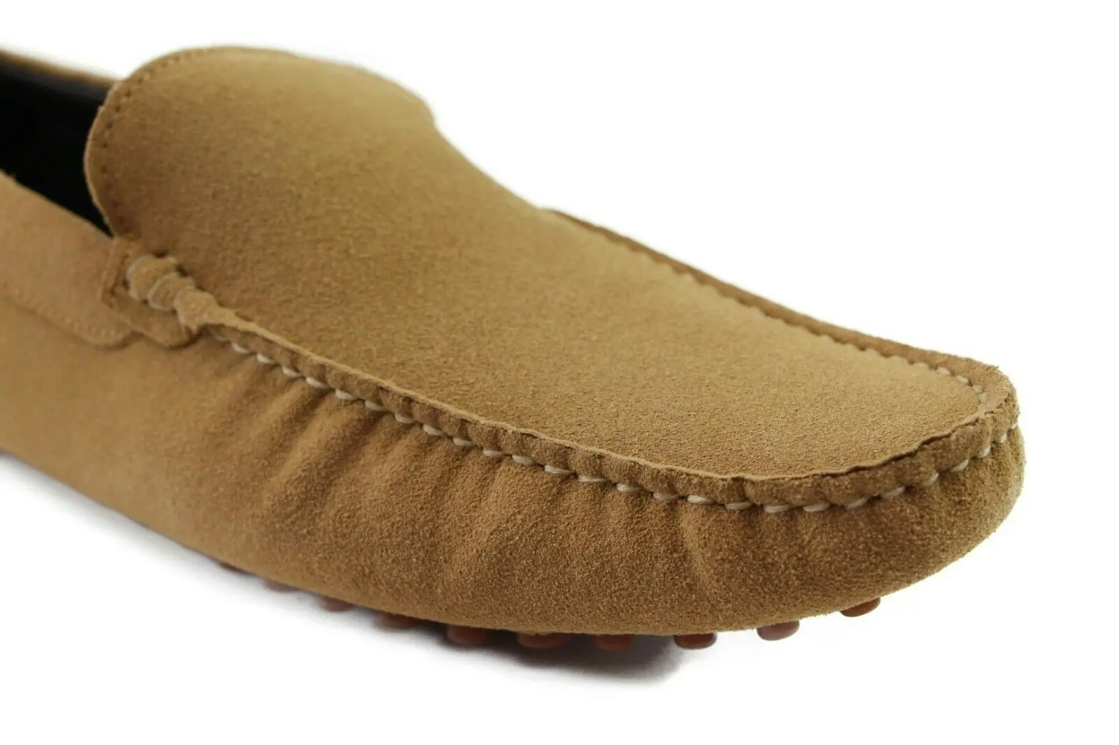 Mens Zasel Summer Boat Shoes Camel Suede Casual Slip On Deck Driving Loafers