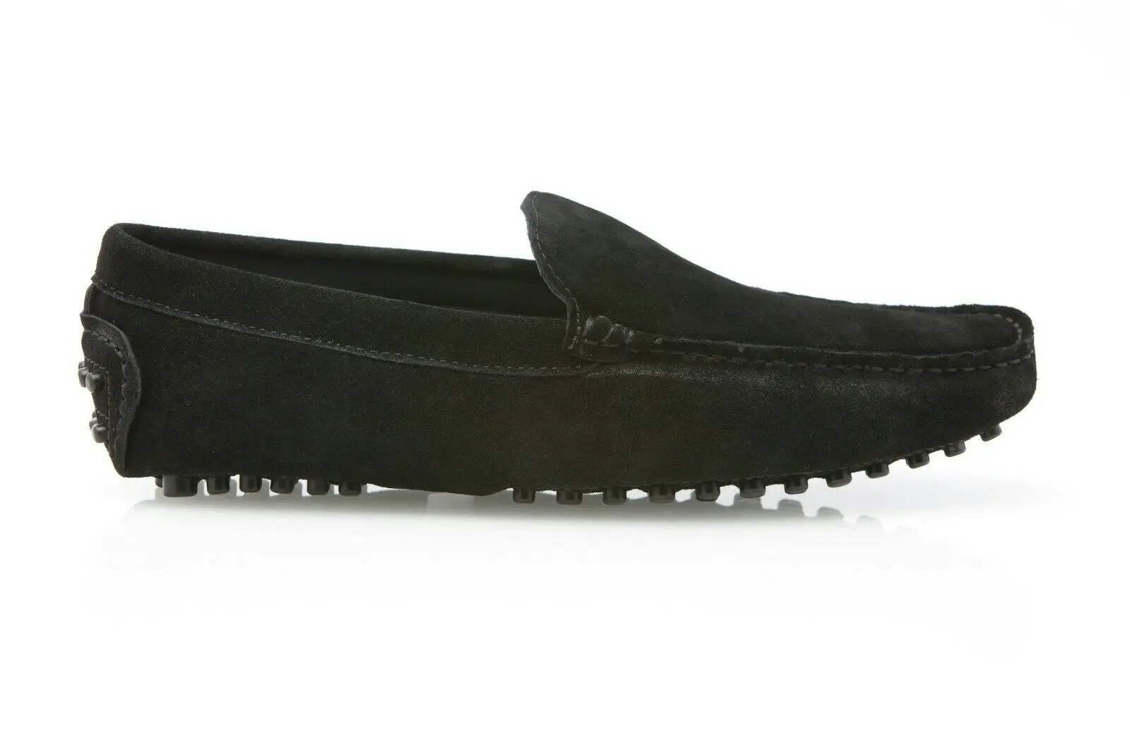 Mens Zasel Summer Boat Shoes Black Suede Casual Slip On Deck Driving Grip Loafers