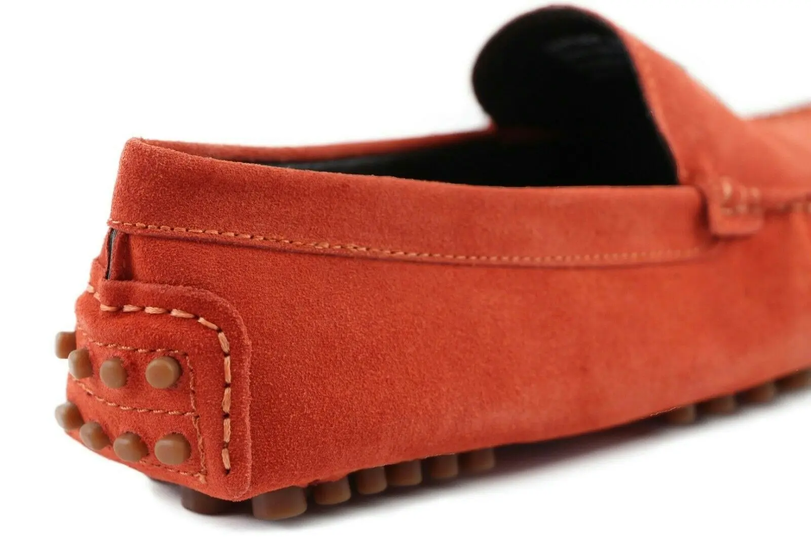 Mens Zasel Summer Boat Shoes Orange Suede Casual Slip On Deck Grip Loafers