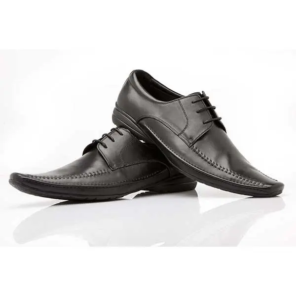 Mens Zasel Umaga Black Leather Lace Up Shoes