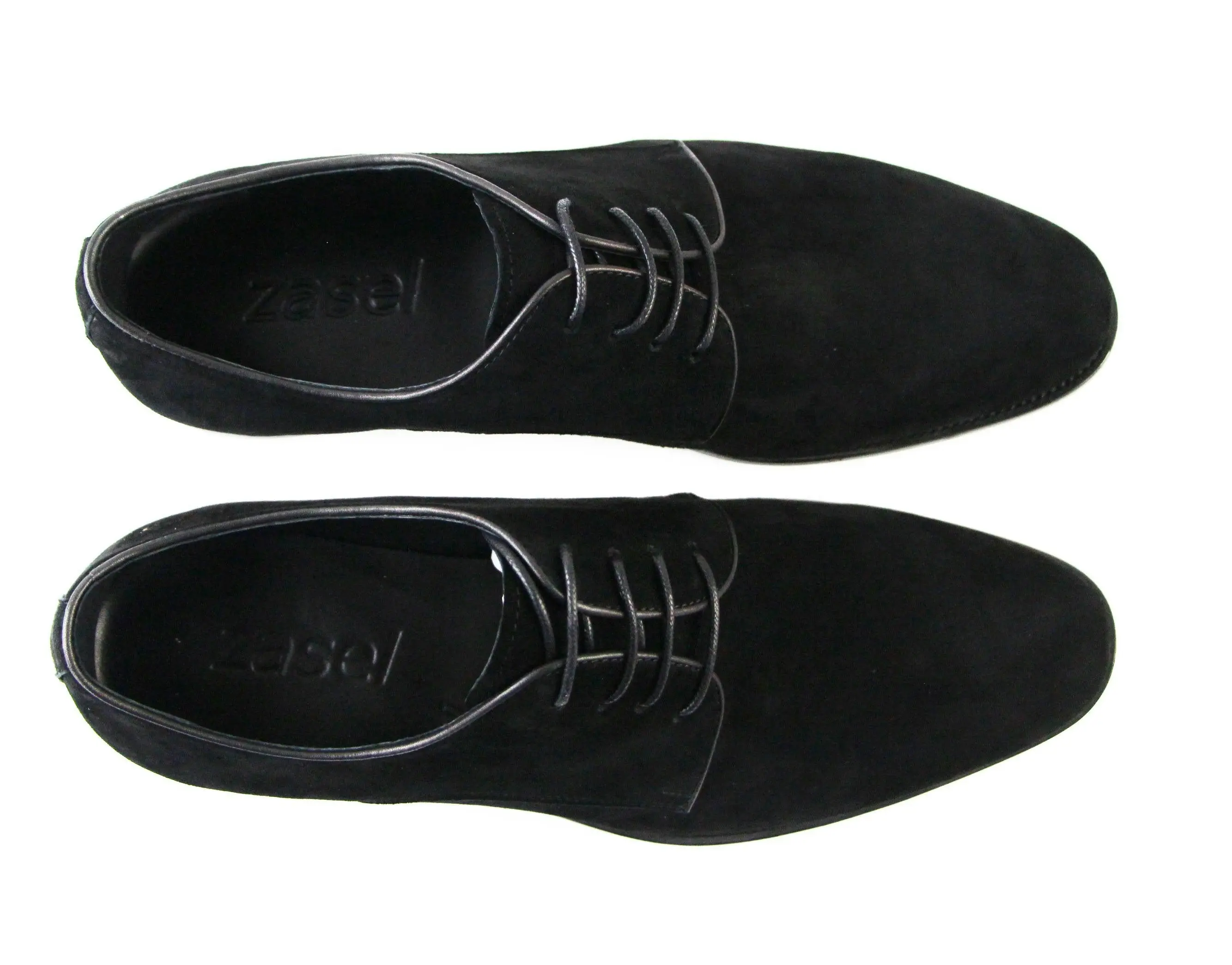 Mens Zasel Hercules Black Suede Leather Lace Up Shoes