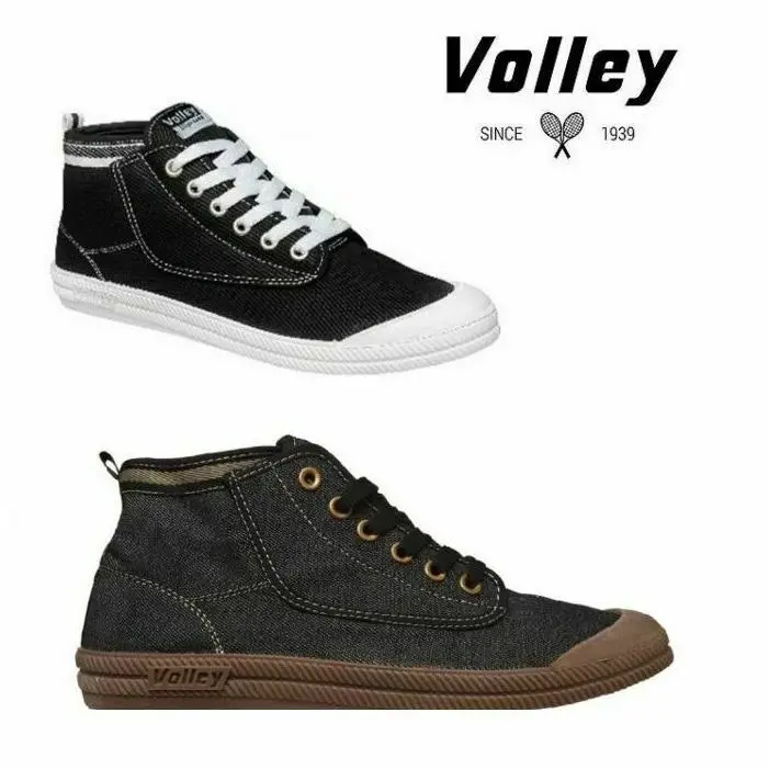 2 Pairs X Mens Volley Hi Leap Black International Volleys Casual Canvas Shoes