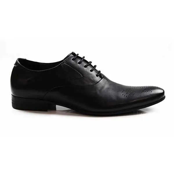 Mens Zasel Justin Black Leather Lace Up Shoes