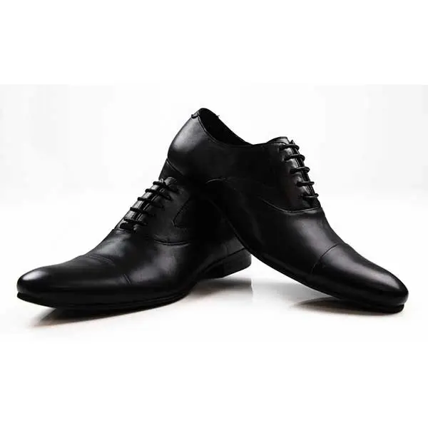 Mens Zasel Santos Black Leather Lace Up Shoes