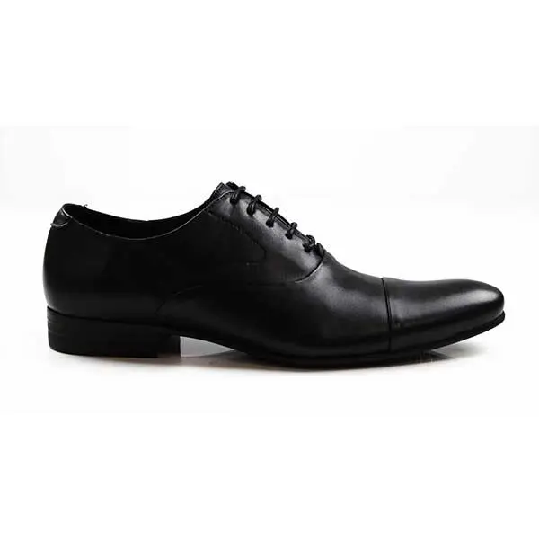 Mens Zasel Santos Black Leather Lace Up Shoes