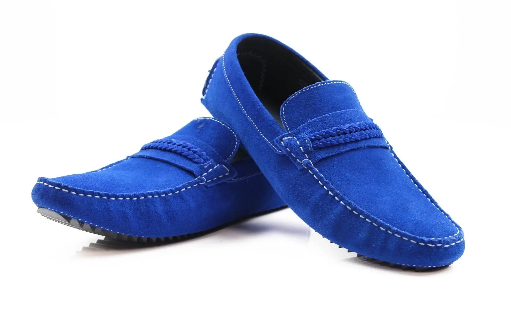 Mens Zasel Cruze Slip On Blue Suede Boat Shoes