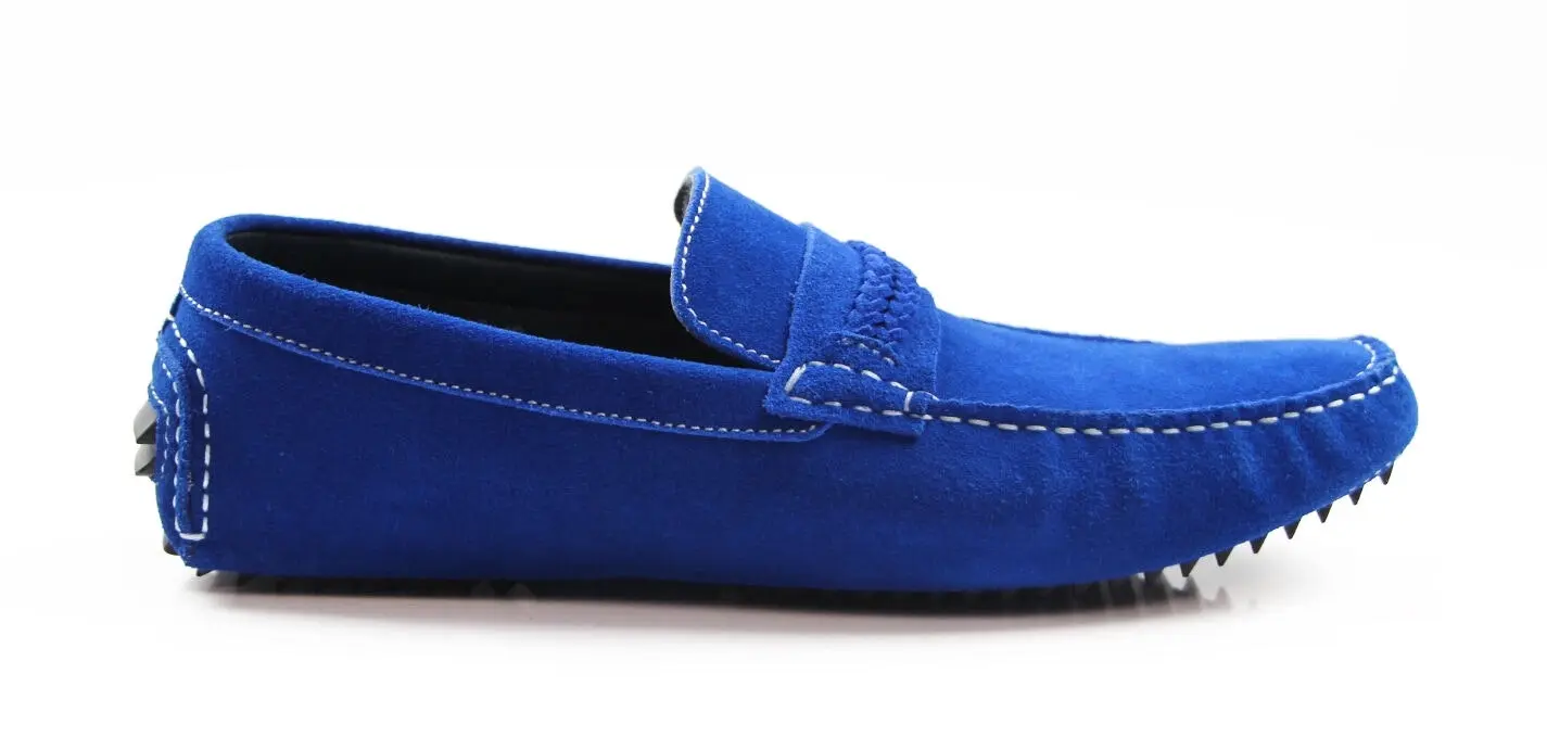 Mens Zasel Cruze Blue Black Purple Suede Leather Casual Boat Deck Loafers Shoes