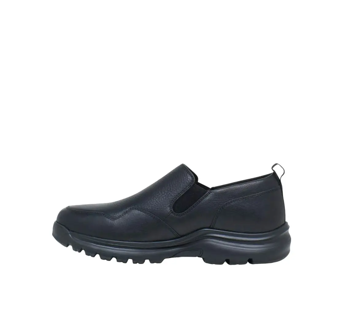 Mens Hush Puppies Alpe Black Pebble Leather Casual Shoes