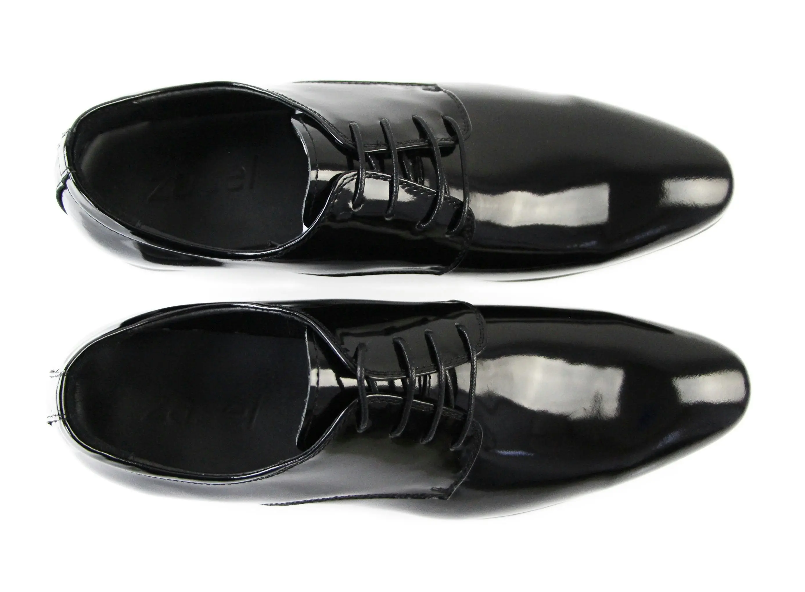 Mens Zasel Bond Patent Black Shiny Leather Lace Up Shoes