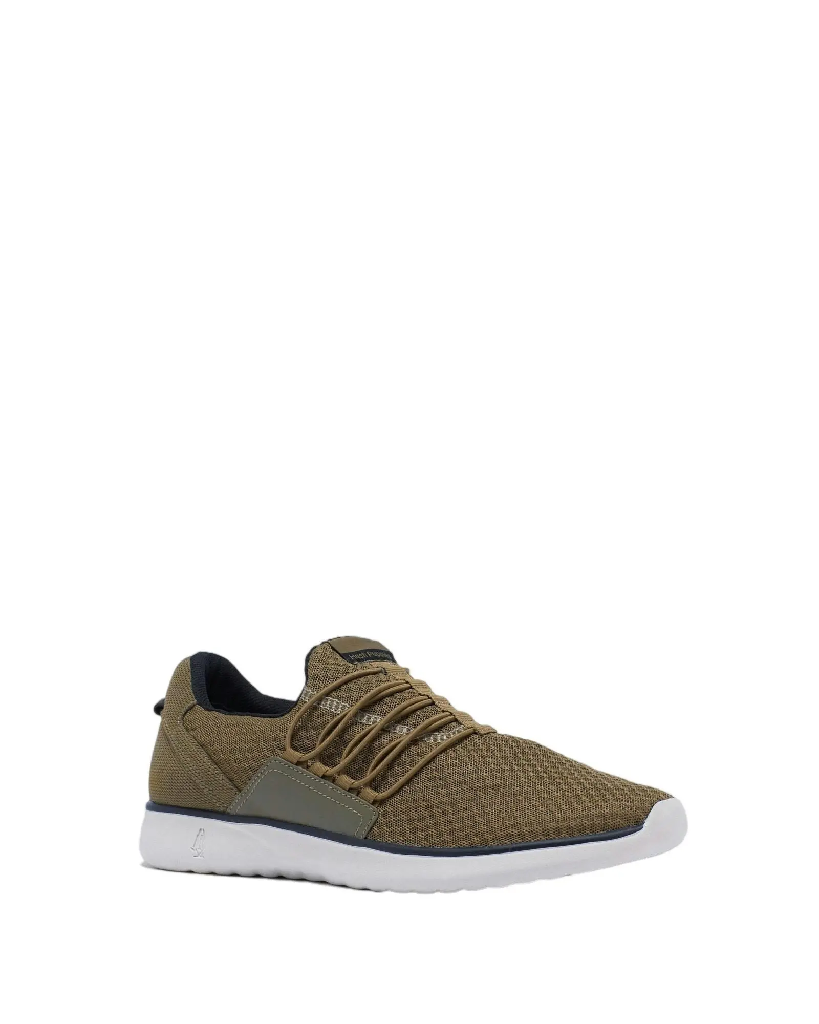 Mens Hush Puppies The Good Bungee Olive Textile Casual Shoes