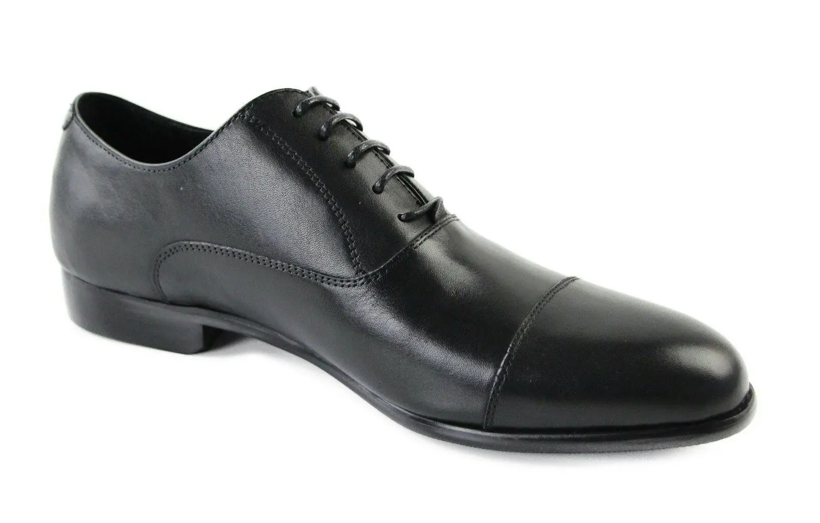 Zasel Danny Black Leather Lace Up Dress Casual Work Everyday Mens Mens Shoes