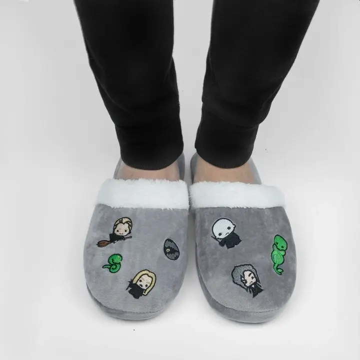 Mens Womens Harry Potter Kawaii Slippers Dark Blue & Grey