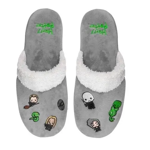 Mens Womens Harry Potter Kawaii Slippers Dark Grey - M/L