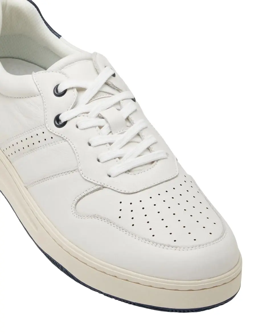 Mens Hush Puppies Swing Off White / Navy Casual Sneaker