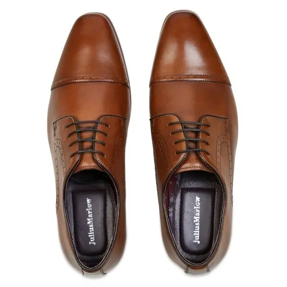 Mens Julius Marlow Lotus Formal Dress Work Cognac Leather Lace Up Shoes