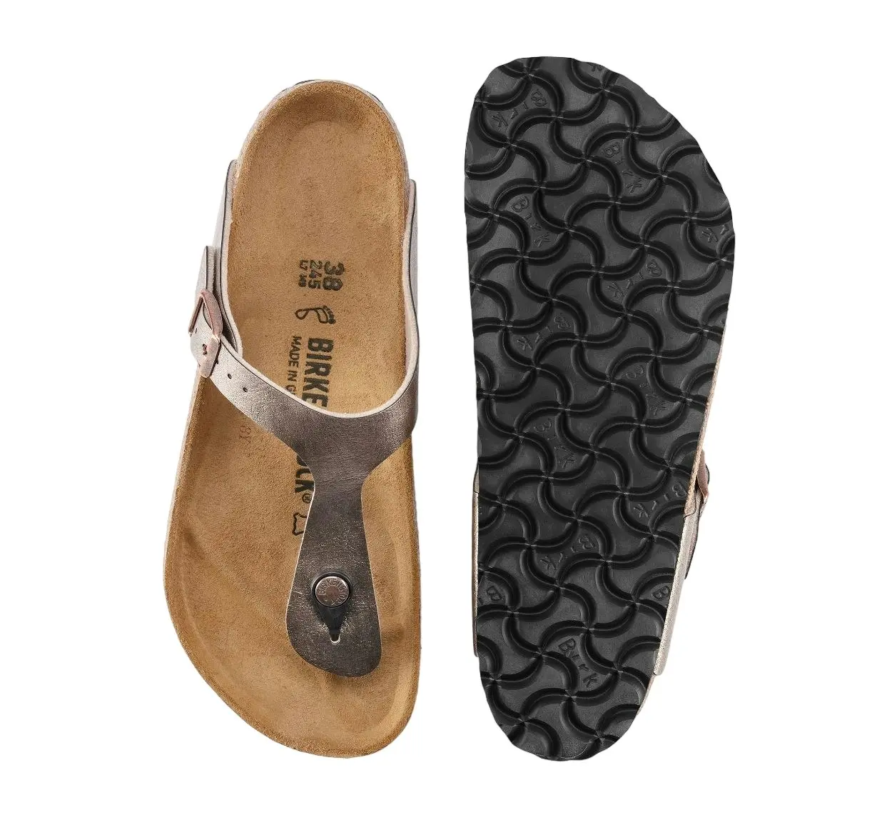 Unisex Birkenstock Gizeh Birko-Flor Graceful Taupe Slip On Sandals