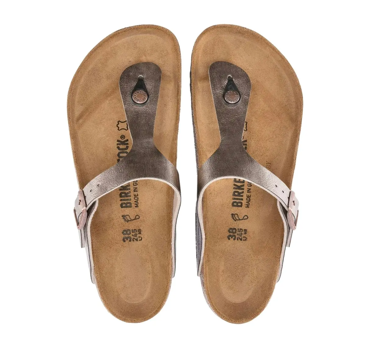 Unisex Birkenstock Gizeh Birko-Flor Graceful Taupe Slip On Sandals