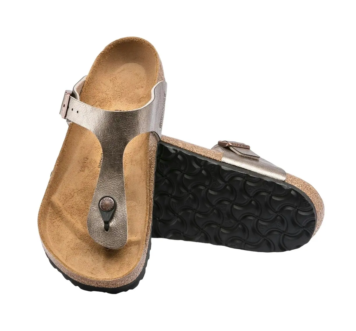 Unisex Birkenstock Gizeh Birko-Flor Graceful Taupe Slip On Sandals