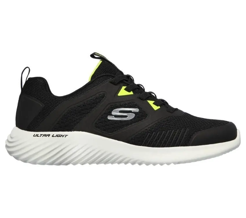 Mens Skechers Bounder - High Degree Black Lace Up Active Shoes