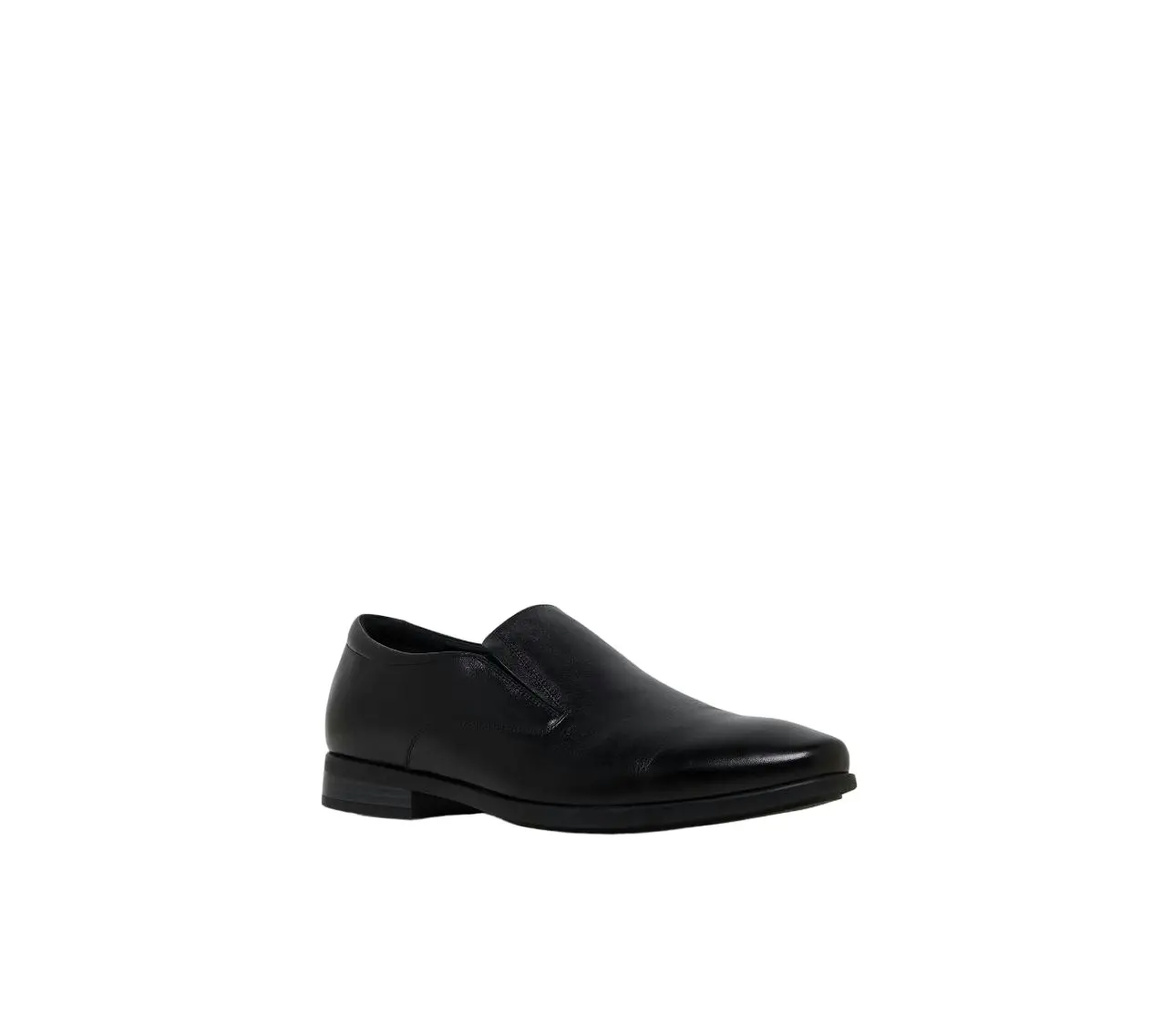 Mens Hush Puppies Nicholson Black Leather Dress Formal Slip On Shoes