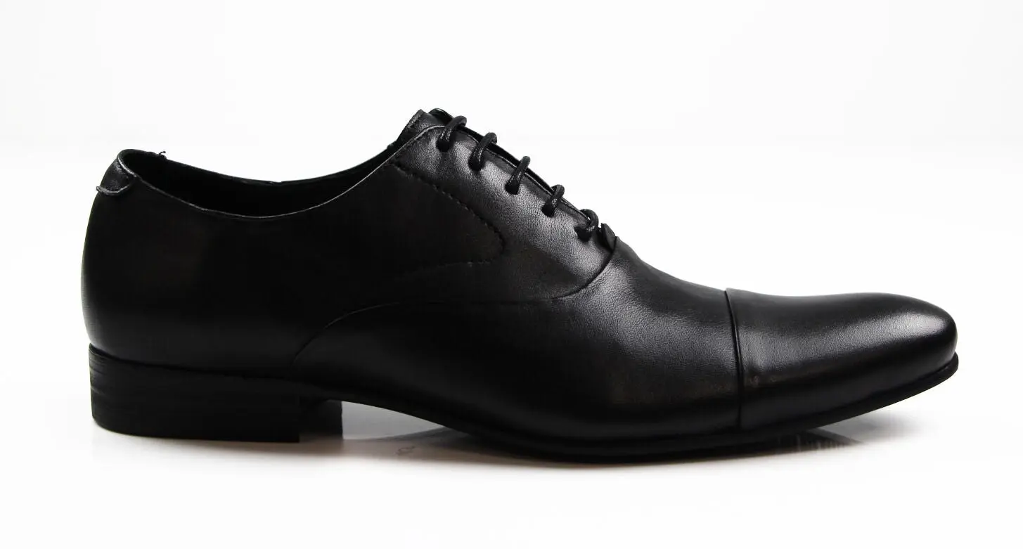 Mens Zasel Santos Black Leather Lace Up Work Formal Casual Dress Wedding Shoes