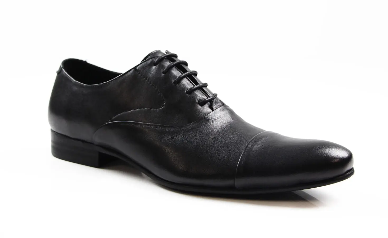 Mens Zasel Santos Black Leather Lace Up Work Formal Casual Dress Wedding Shoes